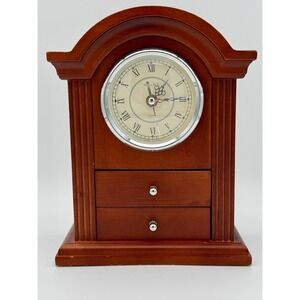 Wallace Silversmiths Mantel Clock Jewelry Box 2 Drawers AS-IS Clock Repair